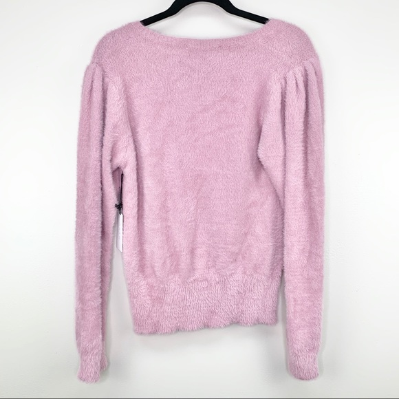 ASTR The Label Fuzzy Crop Sweater Lilac Size L - Picture 13 of 16